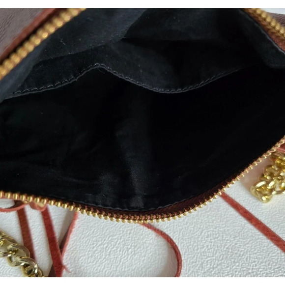 Rebecca Minkoff Mini 5 Zip Crossbody Genuine Leather Purse Bag Moto WHISKEY RED - Picture 14 of 14
